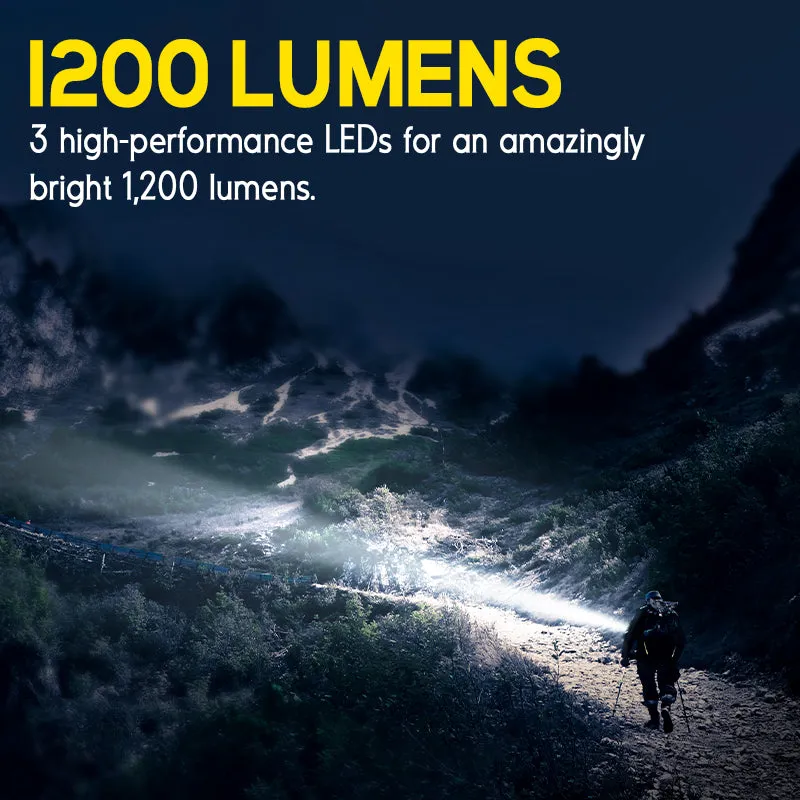 1200 Lumens Rechargeable 3-LED Small Bright Flashlight