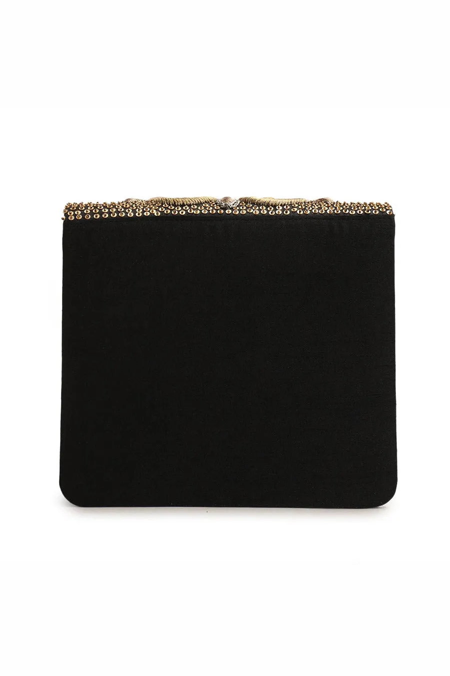 Black Divaa Hand-Embroidered Clutch