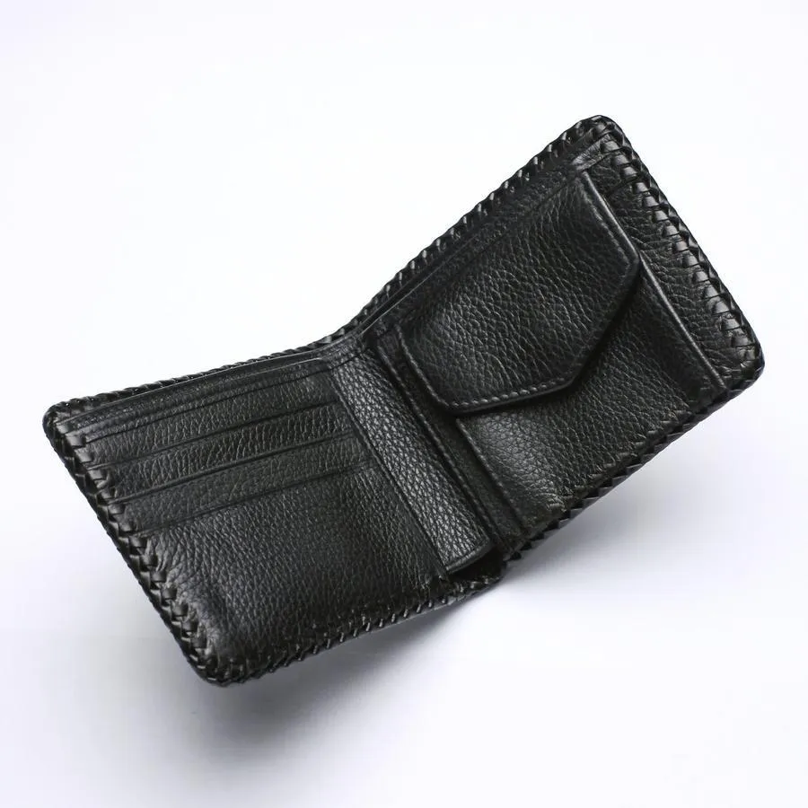 Black Leather Scorpion Stingray Biker Wallets