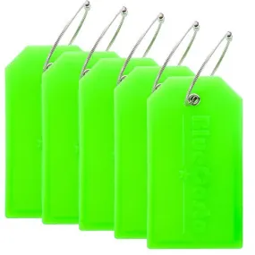 BlueCosto 5 Pack Green Luggage Tags for Suitcases