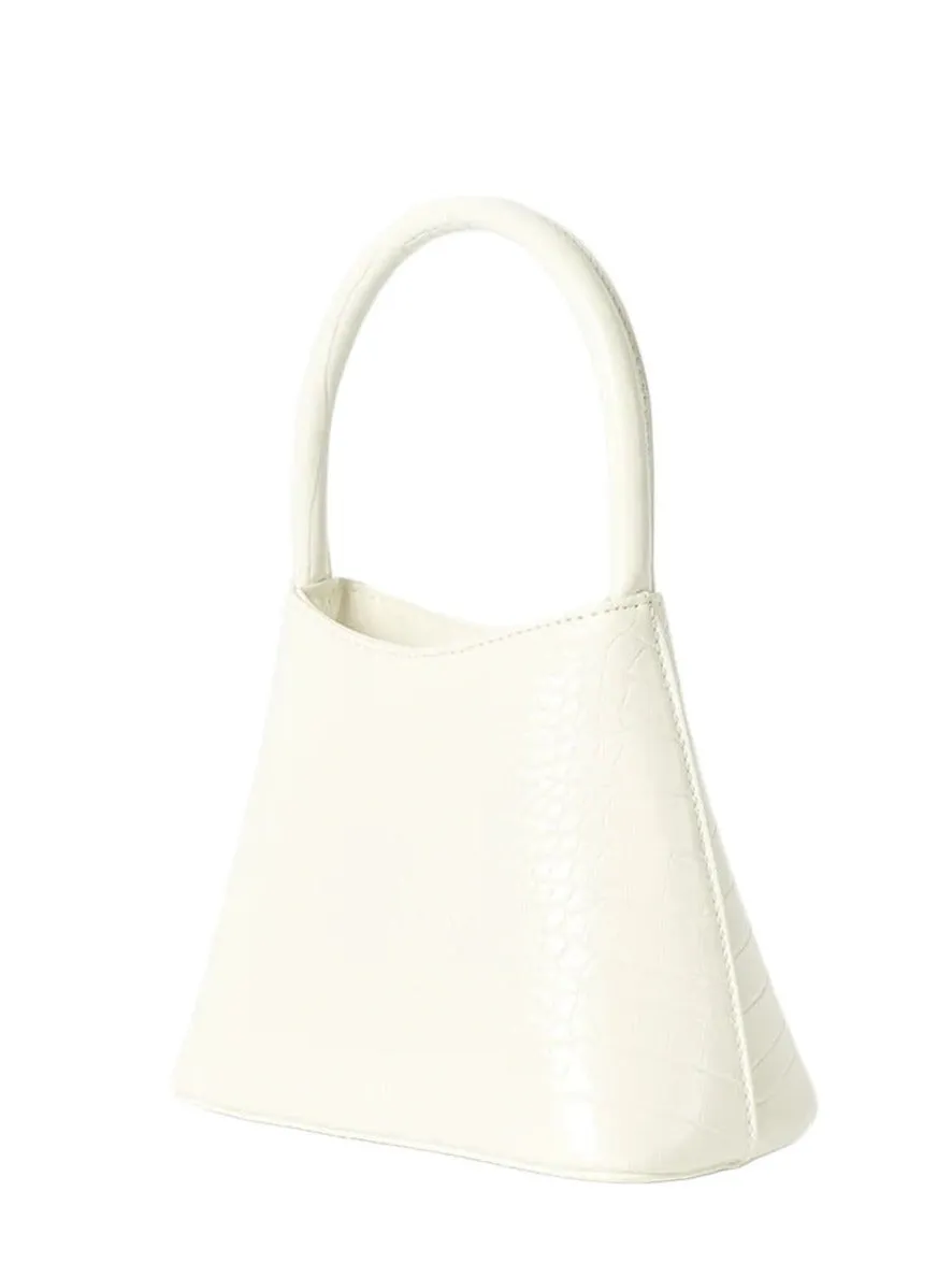 Brie Leon Mini Chloe Bag in White Brushed Recycled Croc