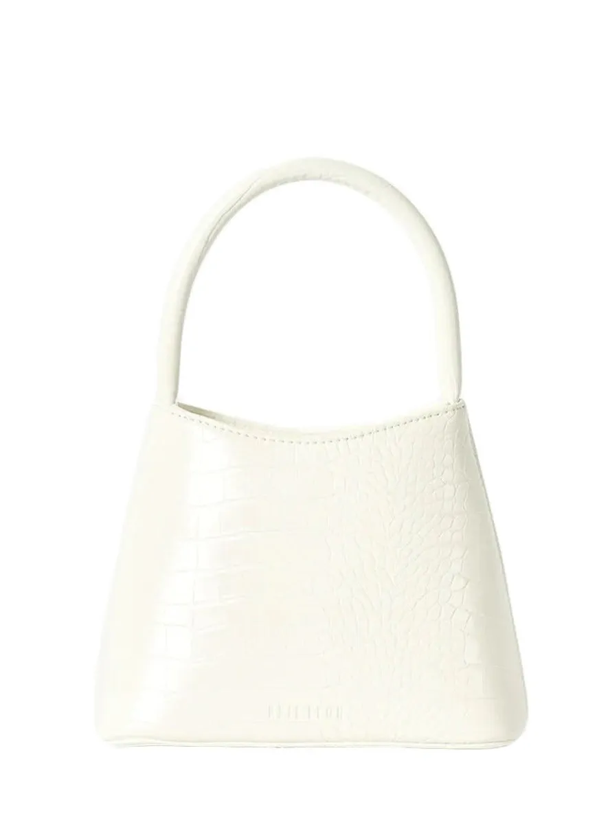 Brie Leon Mini Chloe Bag in White Brushed Recycled Croc