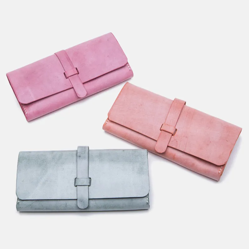 Chic Womens Pink Leather Long Wallets Clutch Bags Purses for Women