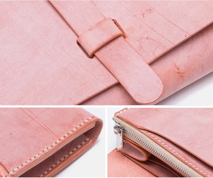 Chic Womens Pink Leather Long Wallets Clutch Bags Purses for Women