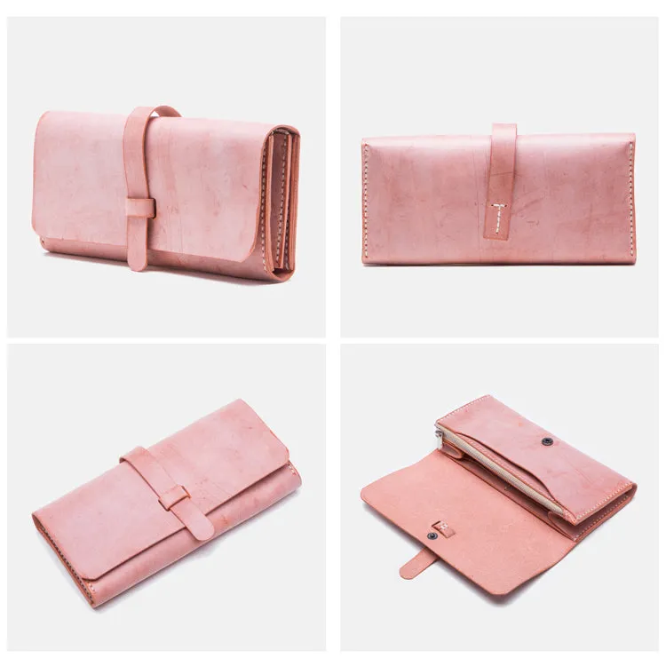 Chic Womens Pink Leather Long Wallets Clutch Bags Purses for Women