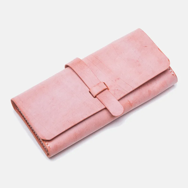 Chic Womens Pink Leather Long Wallets Clutch Bags Purses for Women