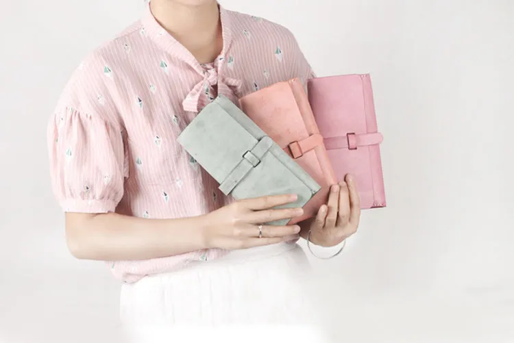 Chic Womens Pink Leather Long Wallets Clutch Bags Purses for Women