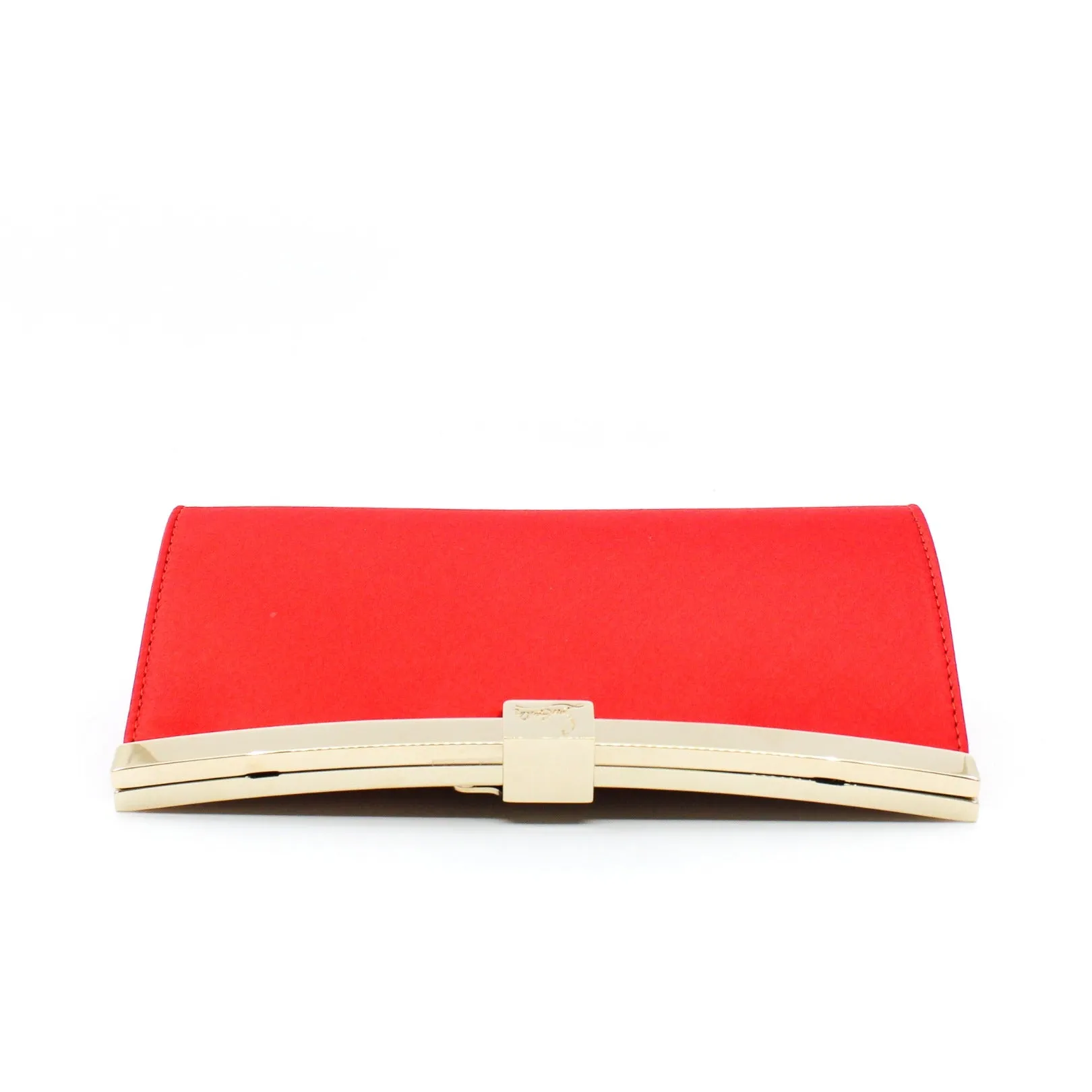 cl clutch bag red silk ghw