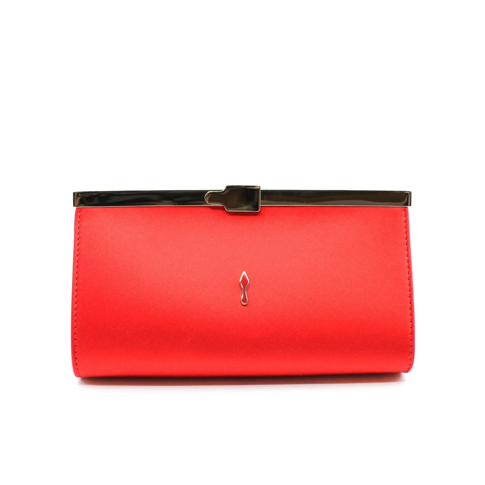 cl clutch bag red silk ghw