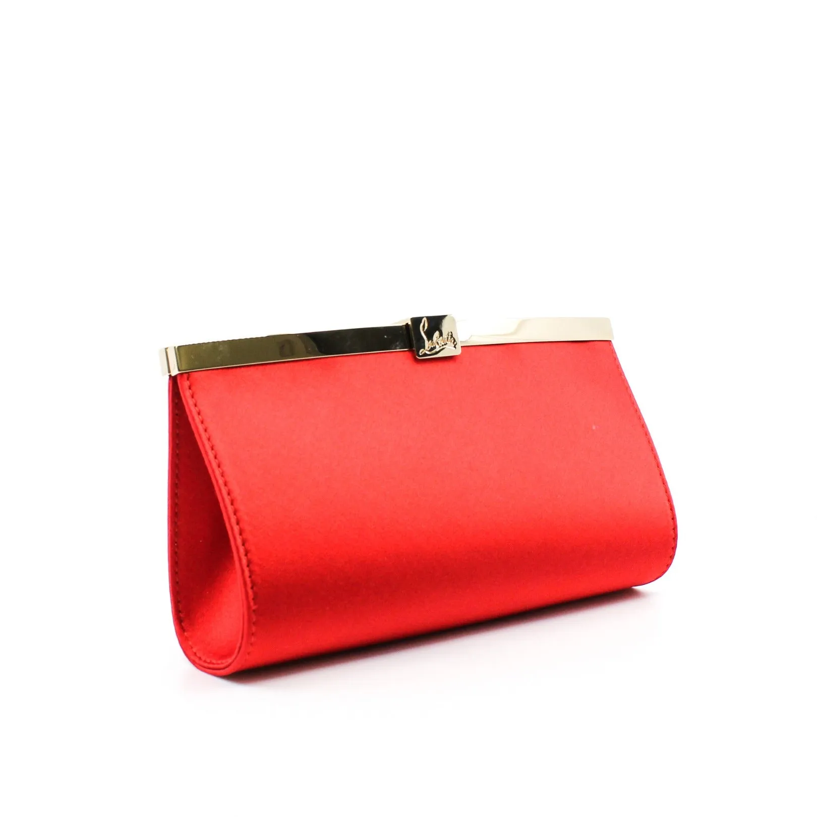 cl clutch bag red silk ghw