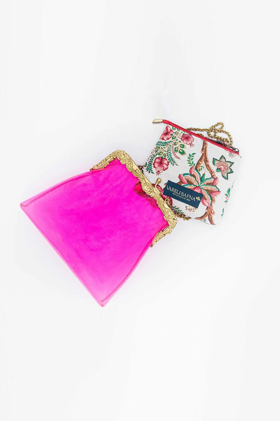 Deep Pink Zahri Clutch & Pouch Set