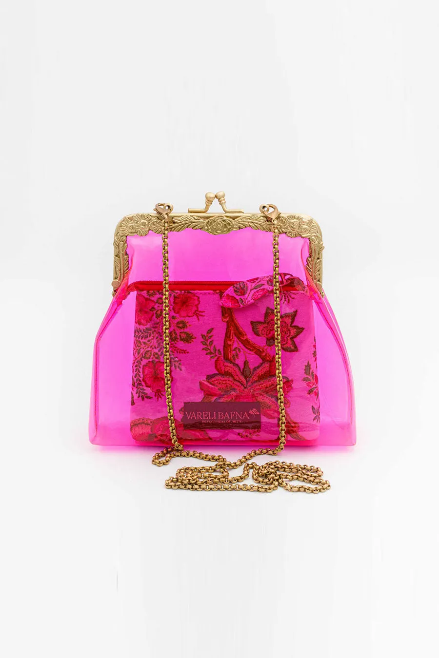 Deep Pink Zahri Clutch & Pouch Set