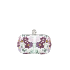 Embroidered Floral Skull Clutch