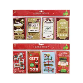 Festive Magic Assorted Christmas Money Wallets | Pack of 4