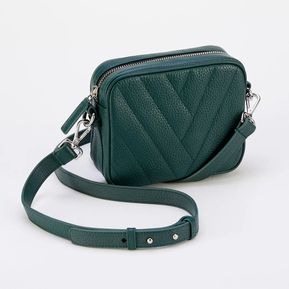 Forest Green Quilted Mini Camera Bag