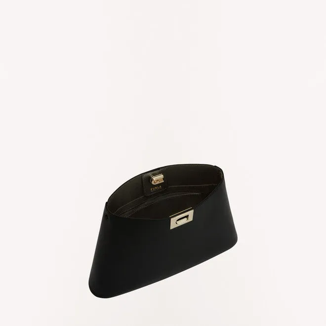 FURLA FLEUR SHOULDER BAG IN BLACK