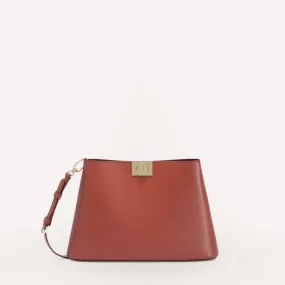 FURLA FLEUR SHOULDER BAG IN BROWN