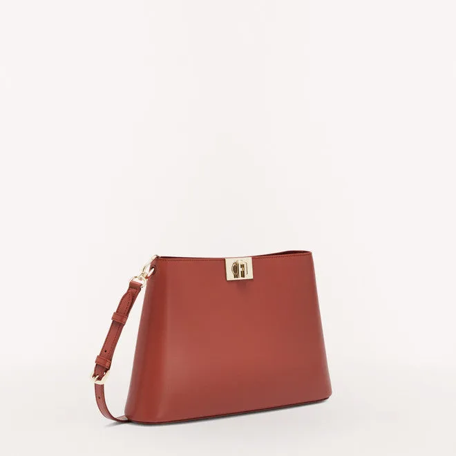 FURLA FLEUR SHOULDER BAG IN BROWN