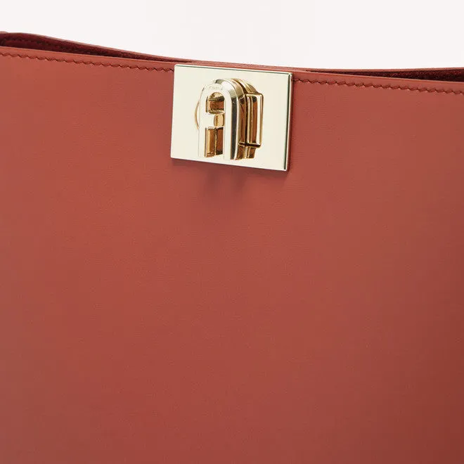 FURLA FLEUR SHOULDER BAG IN BROWN