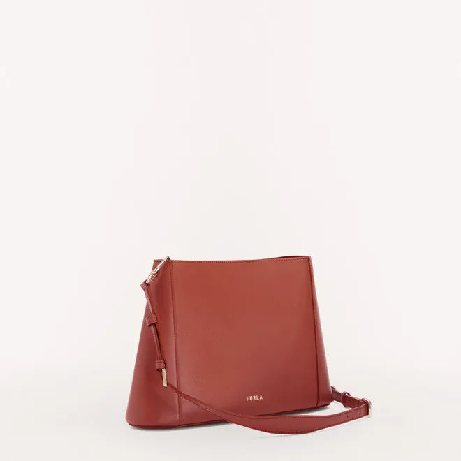 FURLA FLEUR SHOULDER BAG IN BROWN