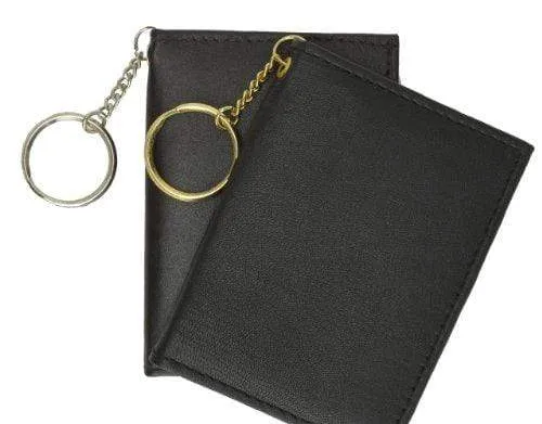 Genuine Lambskin Soft Leather Credit card Id Card Holder with Key Chain by Marshal