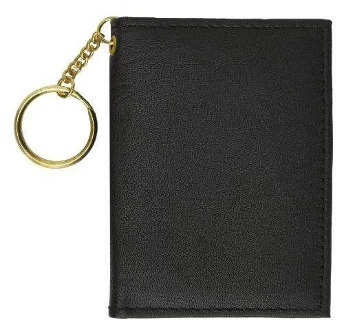 Genuine Lambskin Soft Leather Credit card Id Card Holder with Key Chain by Marshal