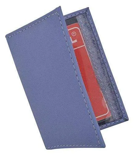 Genuine Lambskin Soft Leather Credit card Id Card Holder with Key Chain by Marshal