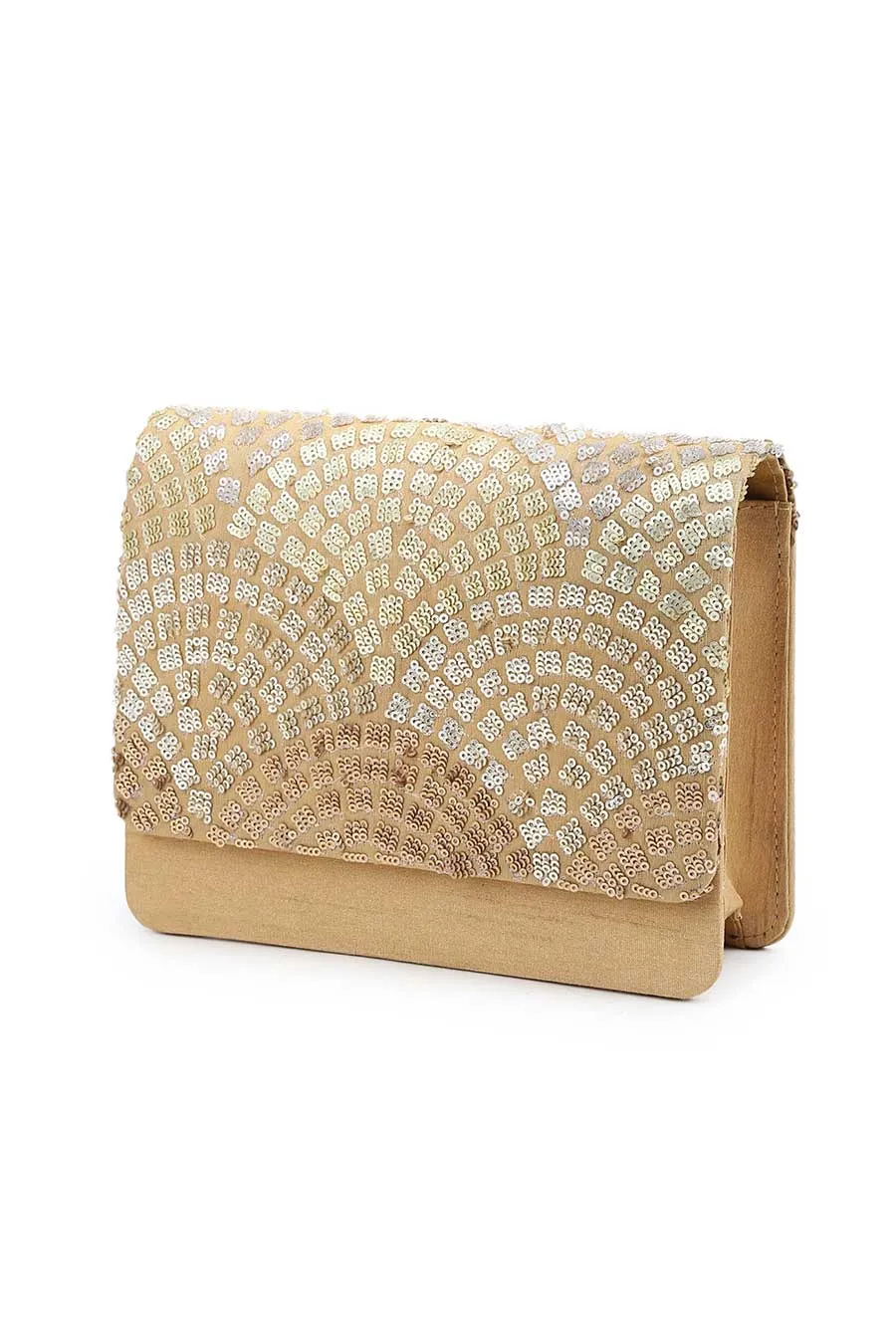 Gold Sequins Embroidered Clutch