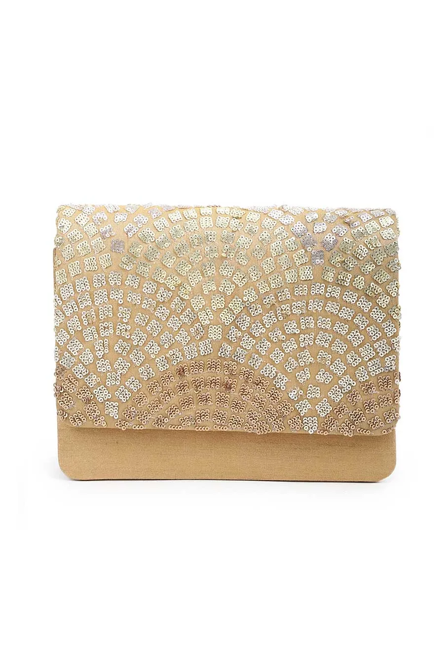 Gold Sequins Embroidered Clutch