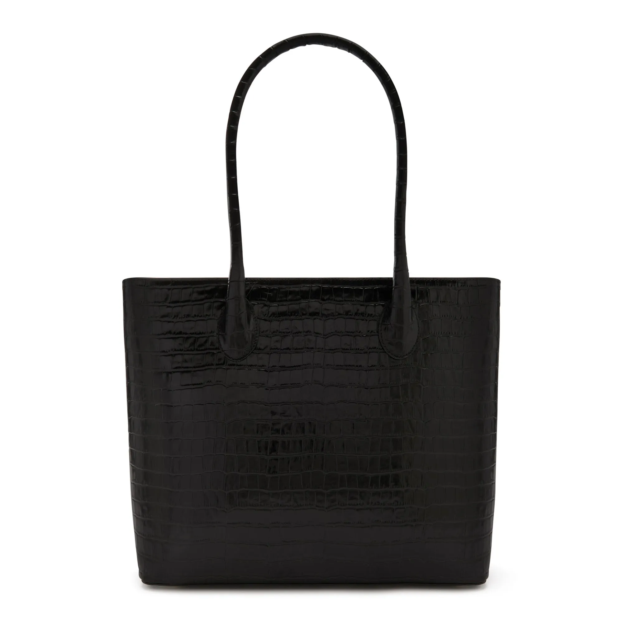 Honoré Lysanne croco black calfskin leather shopper