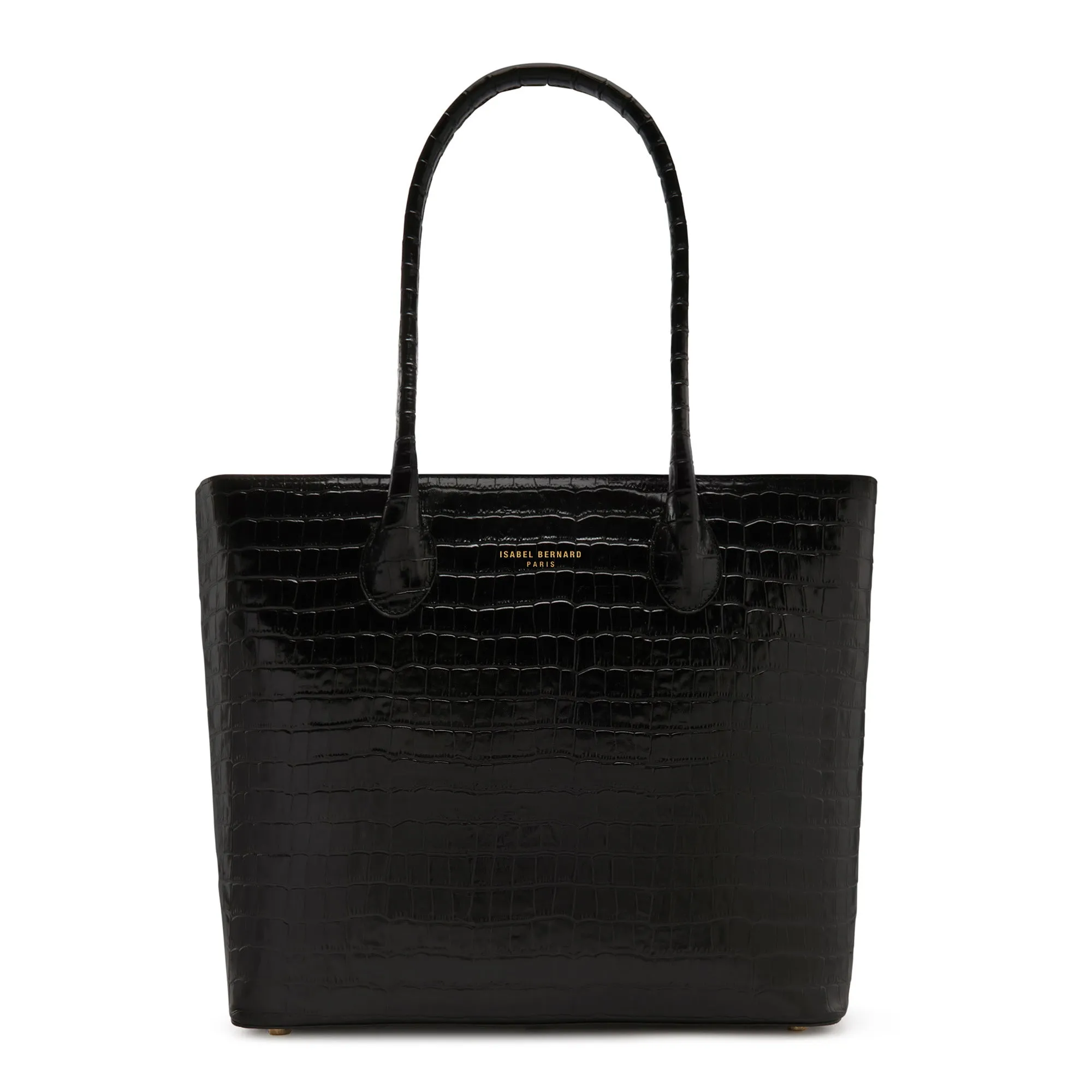 Honoré Lysanne croco black calfskin leather shopper