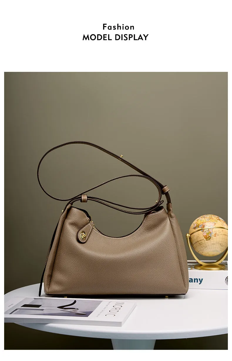 Jade Woman Leather Underarm Shoulder Bag