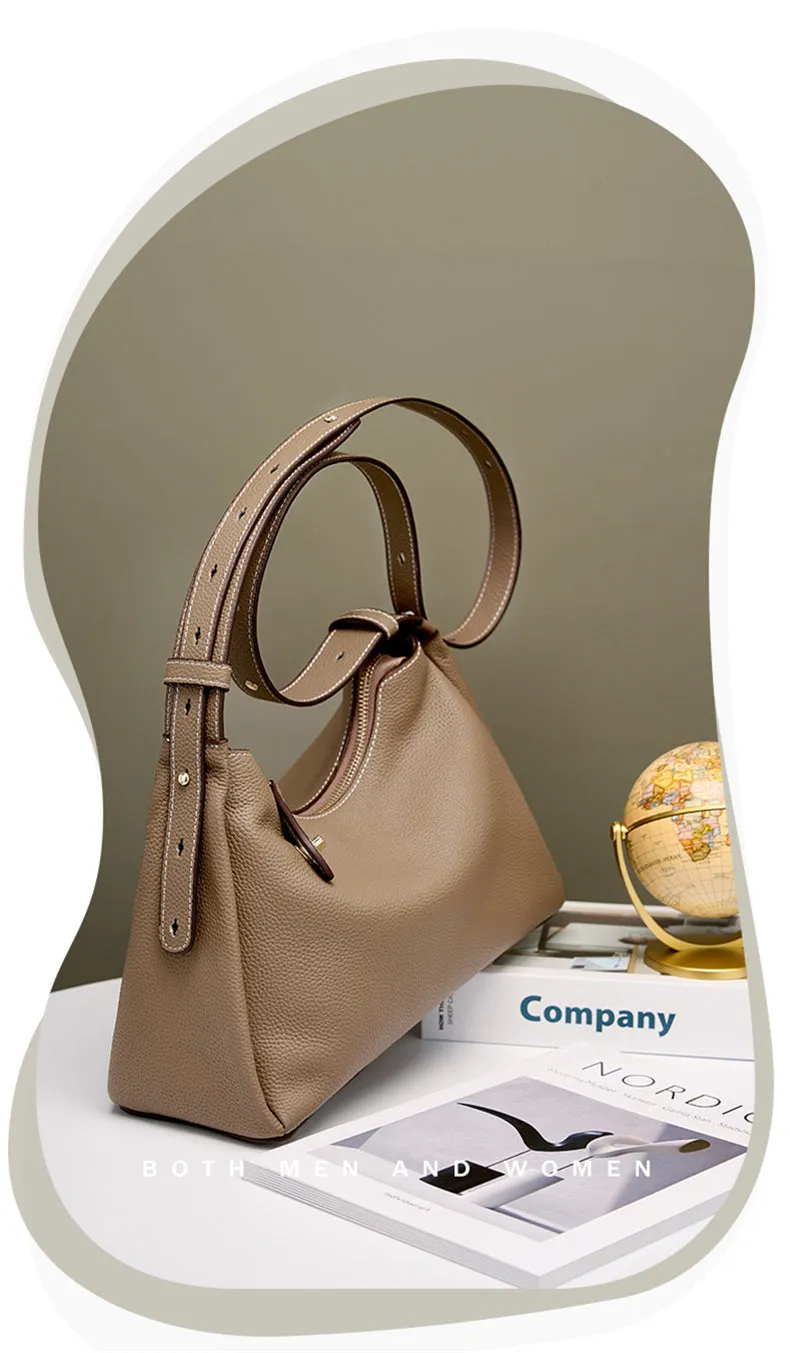 Jade Woman Leather Underarm Shoulder Bag