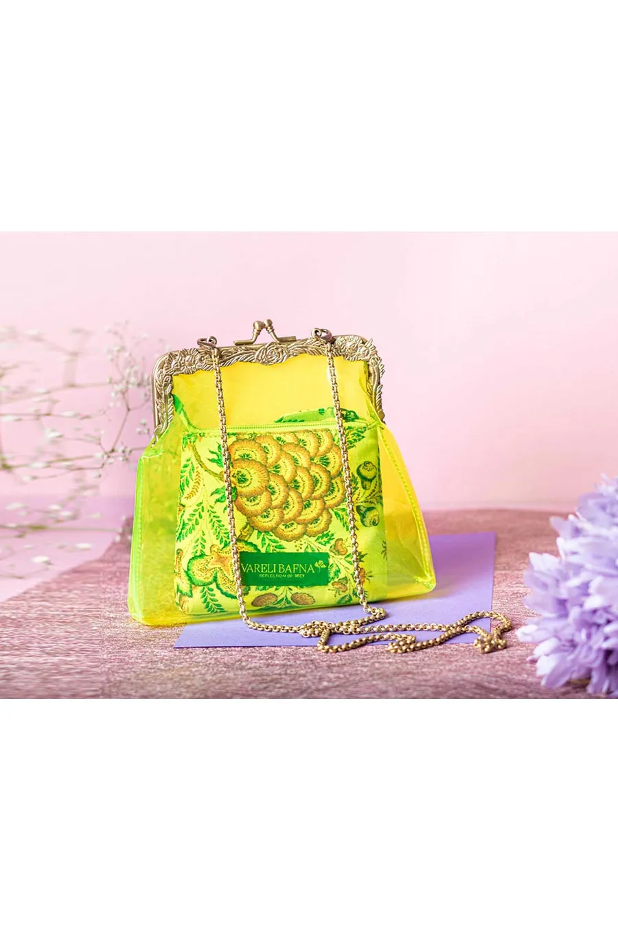 Lime Green Jyrn Clutch & Pouch Set