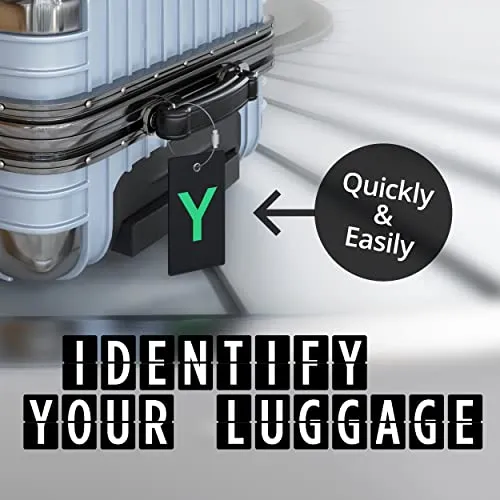 Luggage Initial Bag Tag - Fully Bendable - Stainless Steel Loop