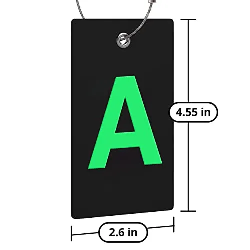 Luggage Initial Bag Tag - Fully Bendable - Stainless Steel Loop