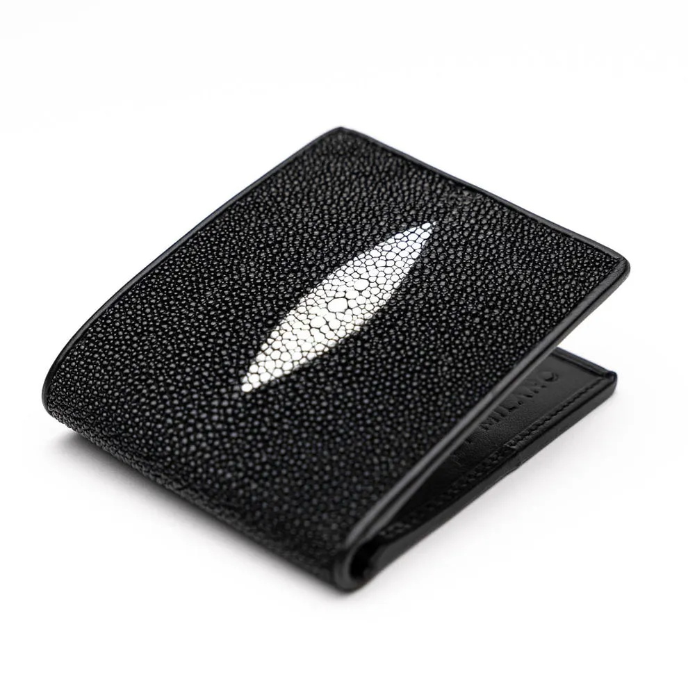 Marco Di Milano Men's Black & White Genuine Exotic Stingray Wallet (MDMW1000)