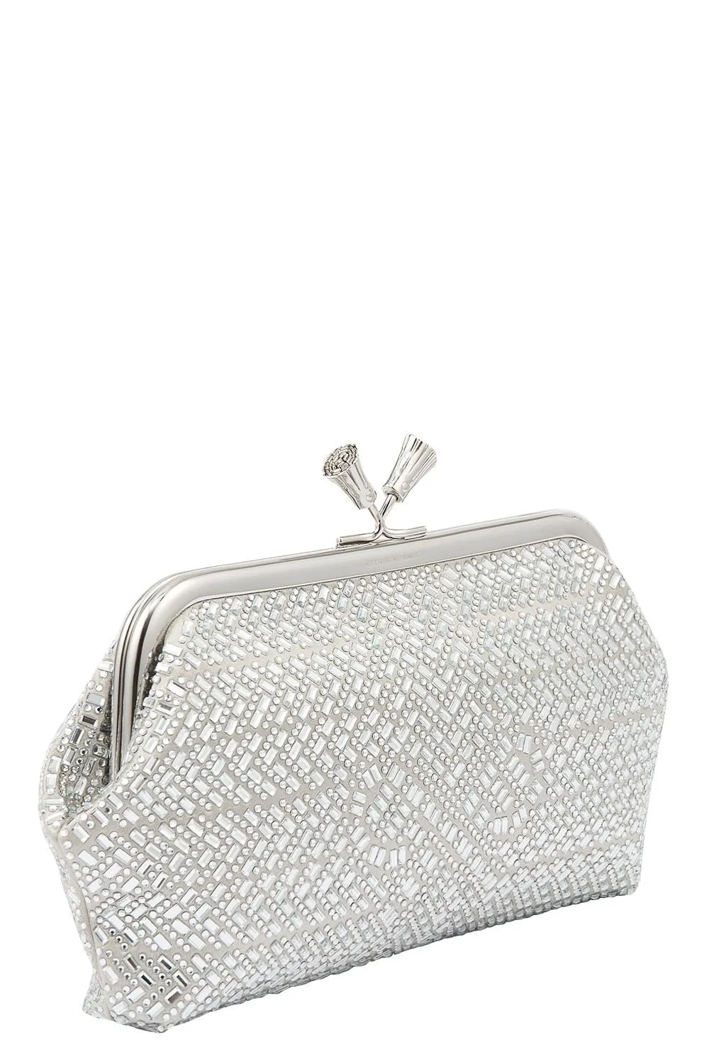 Maud Tassel Clutch - Silver Crystal