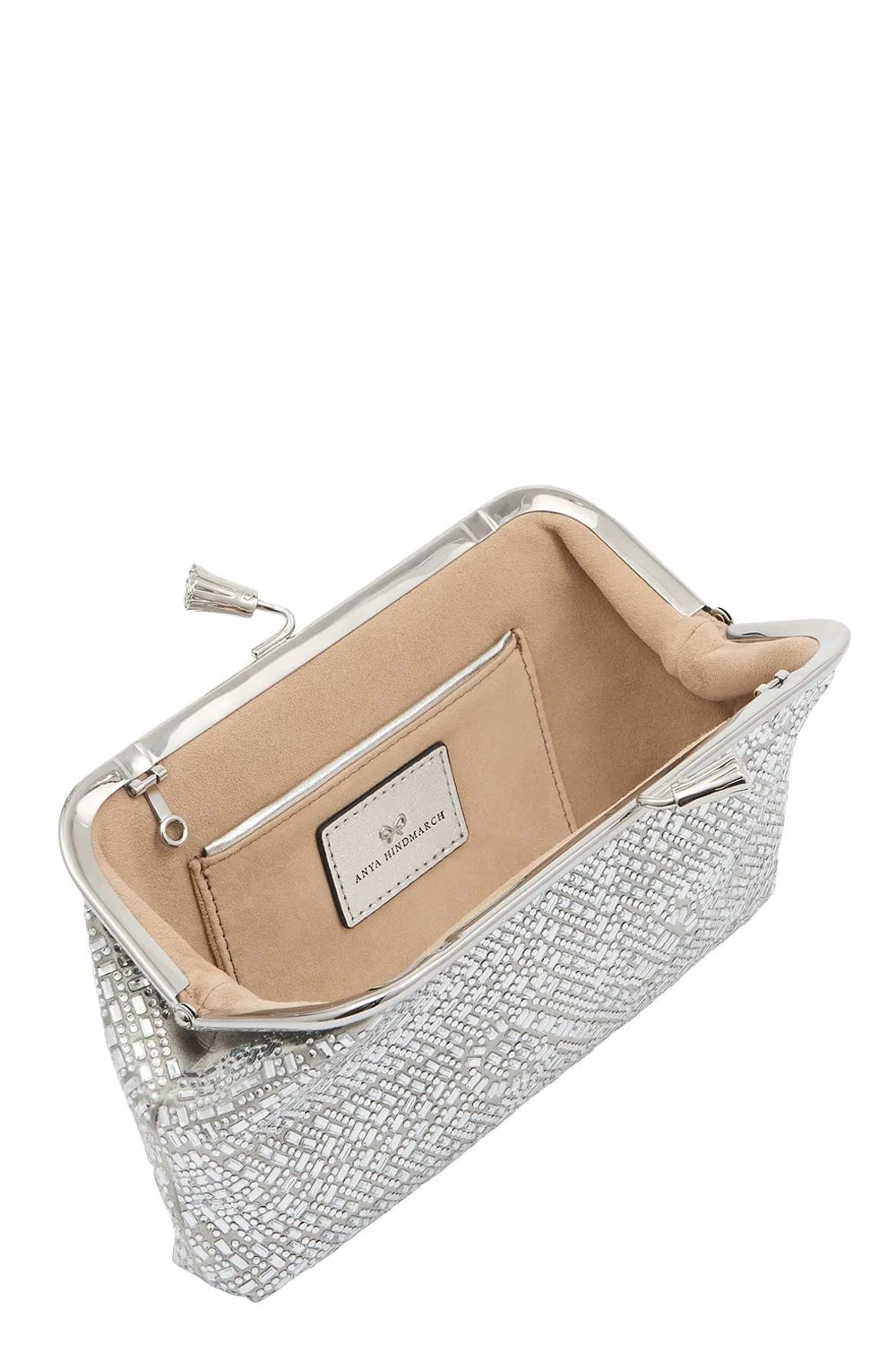 Maud Tassel Clutch - Silver Crystal