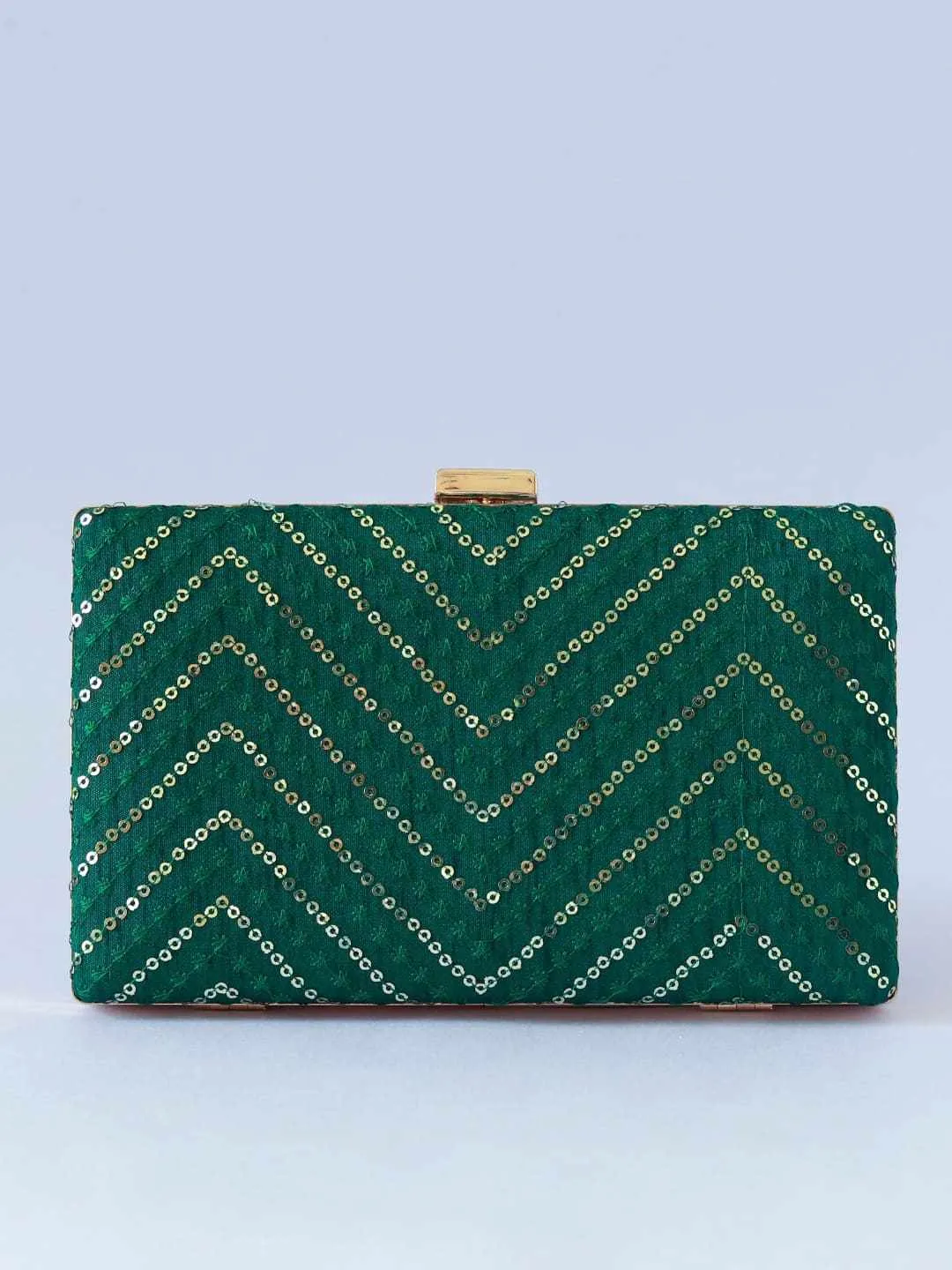 Mehak Zig Zag Sequins Embroidered Clutch