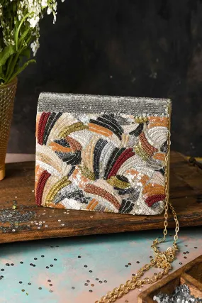 Multicolour Vasl Sequins Embroidered Clutch