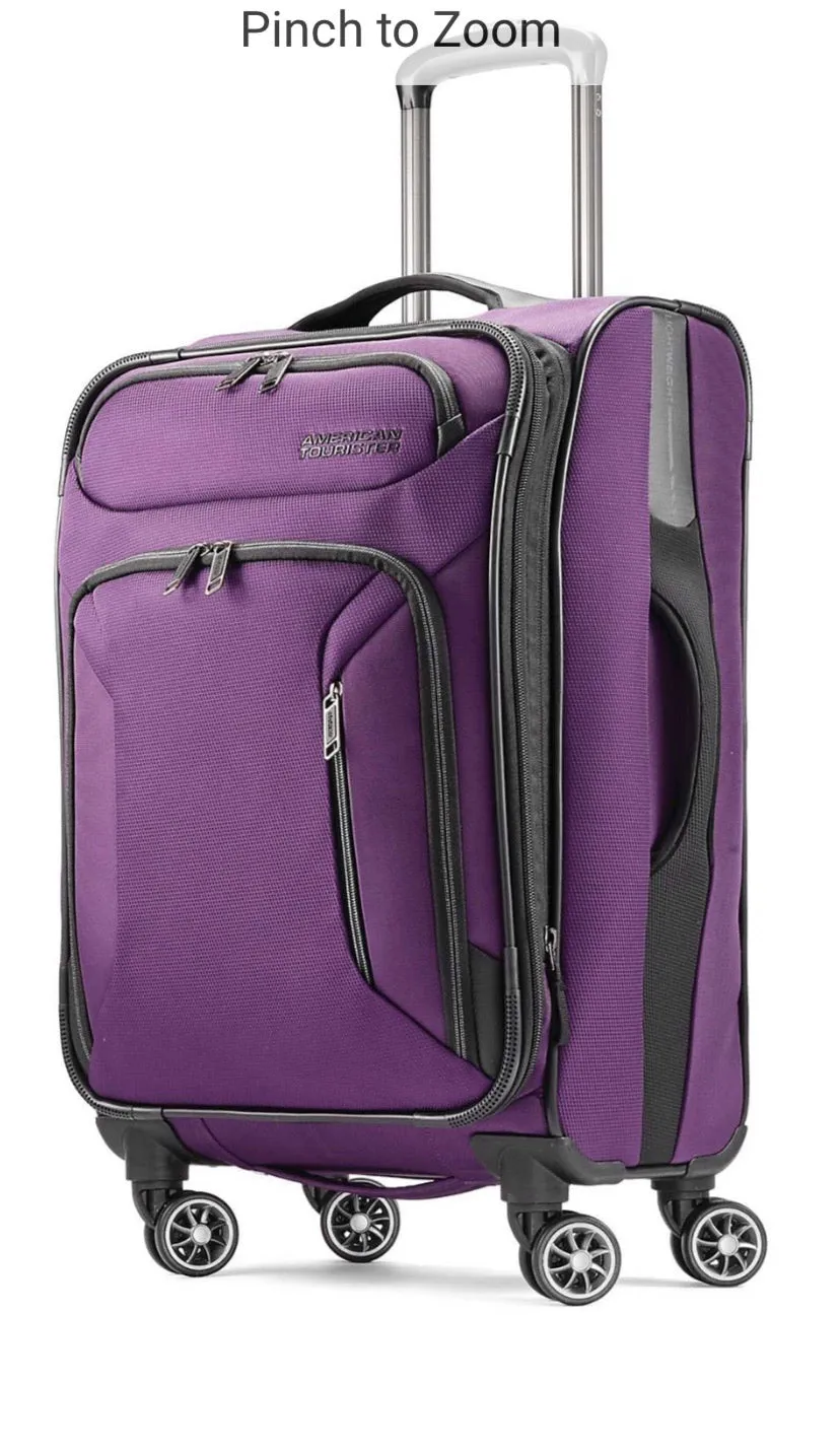 New American Tourister Zoom Spinner Suitcase Purple