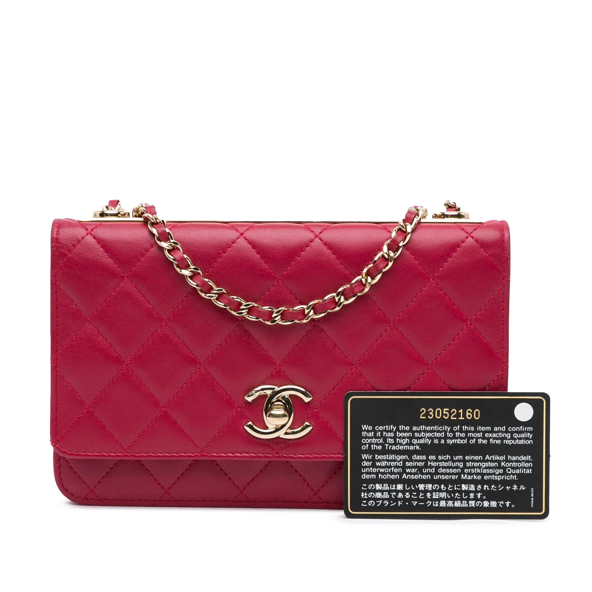 Pink Chanel Lambskin Trendy CC Wallet On Chain Crossbody Bag