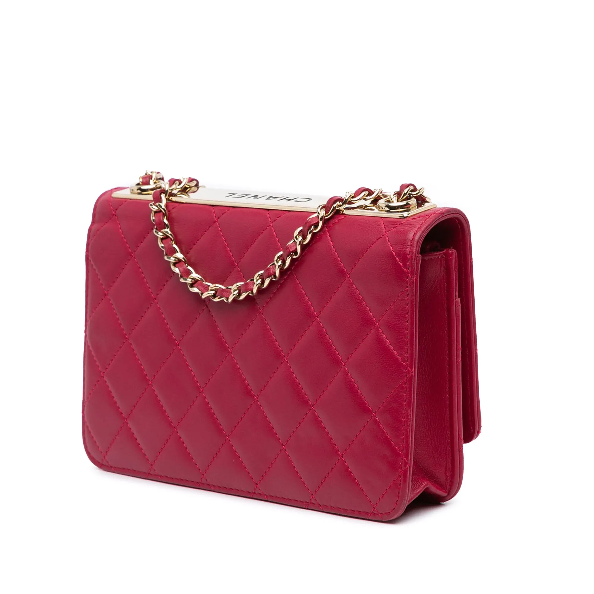 Pink Chanel Lambskin Trendy CC Wallet On Chain Crossbody Bag