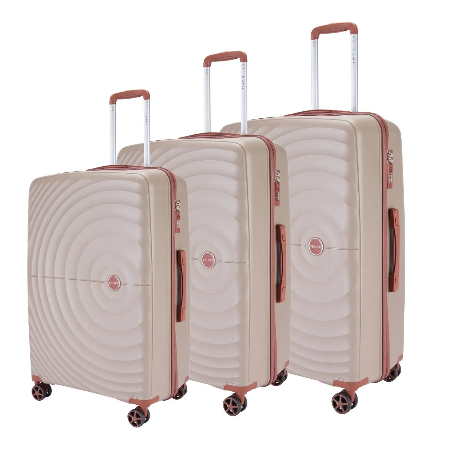 Prince Hardside Suitcase Set of 3-Grey PR16709