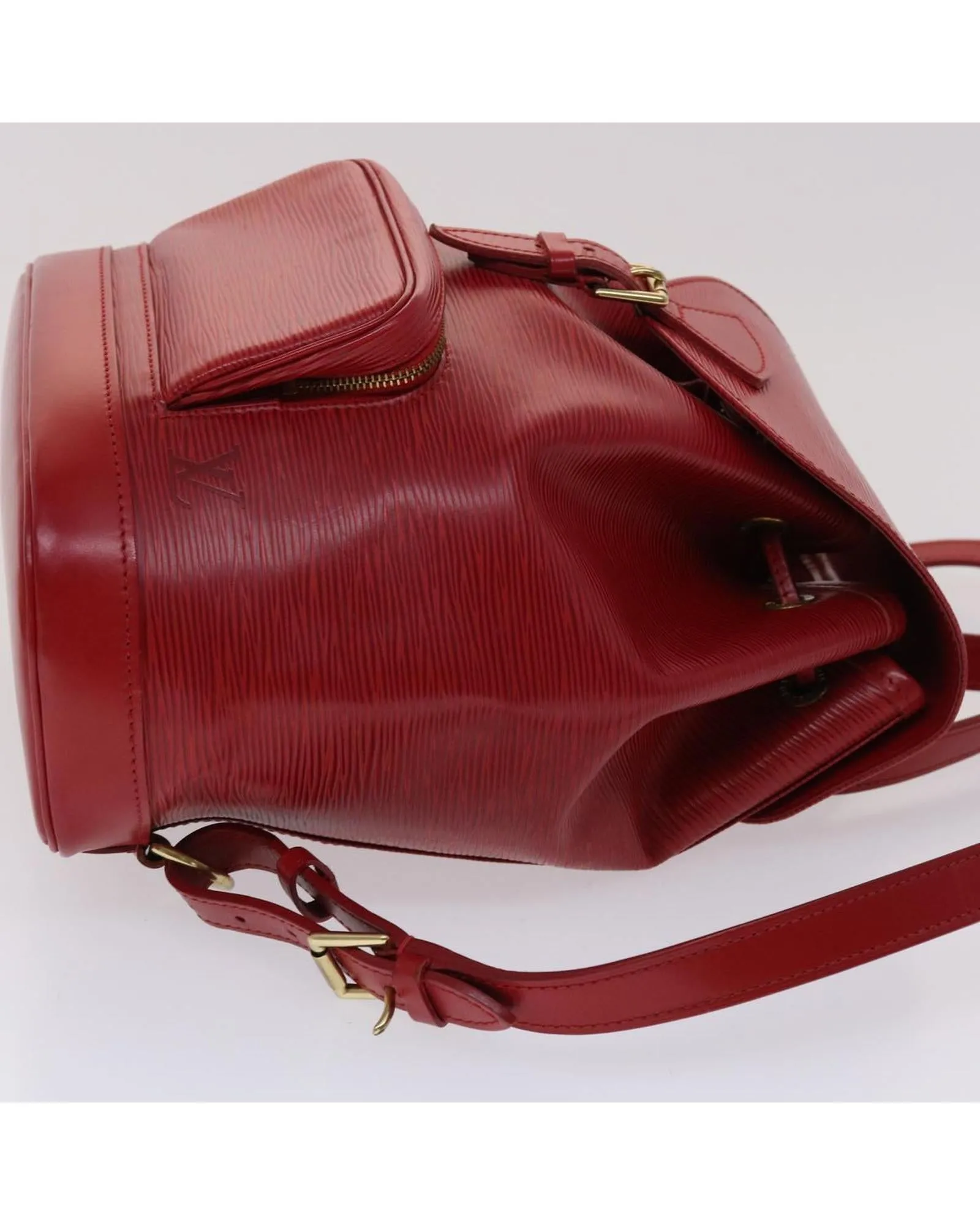 Red Epi Leather Backpack with Dust Bag - France Made