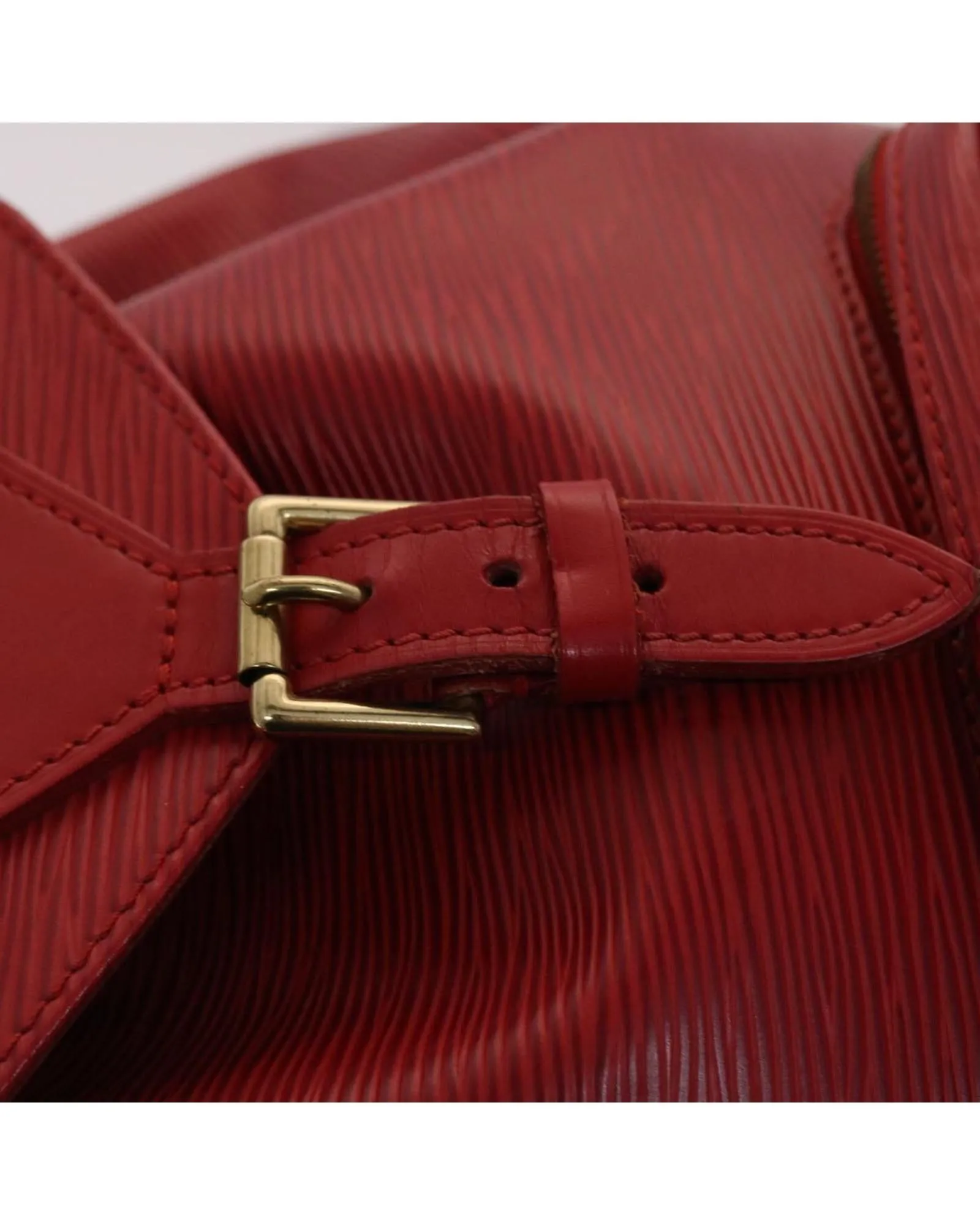 Red Epi Leather Backpack with Dust Bag - France Made