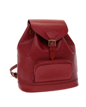 Red Epi Leather Backpack with Dust Bag - France Made