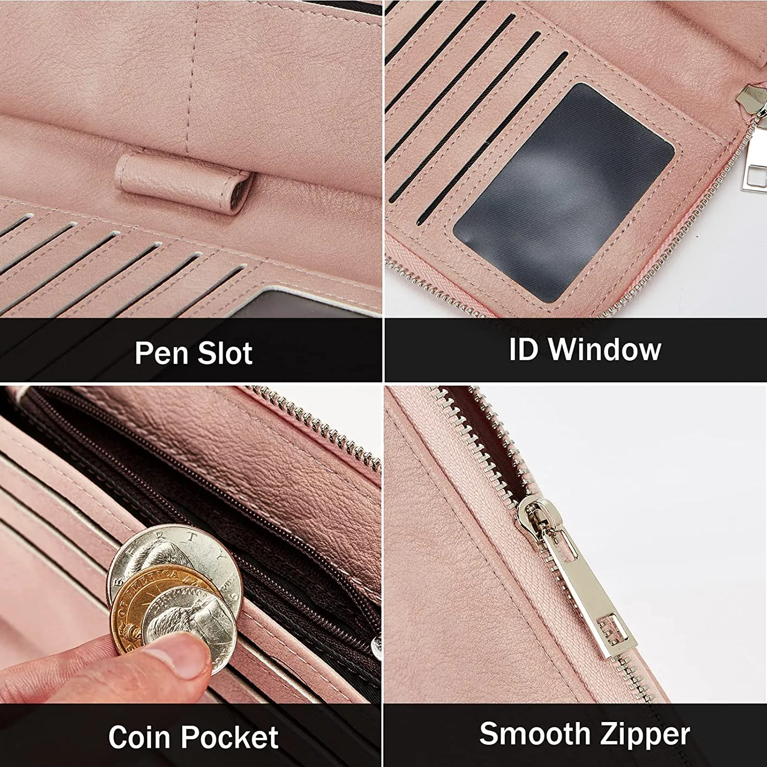 Rozenn Wallets With Checkbook Holder —— Zipper