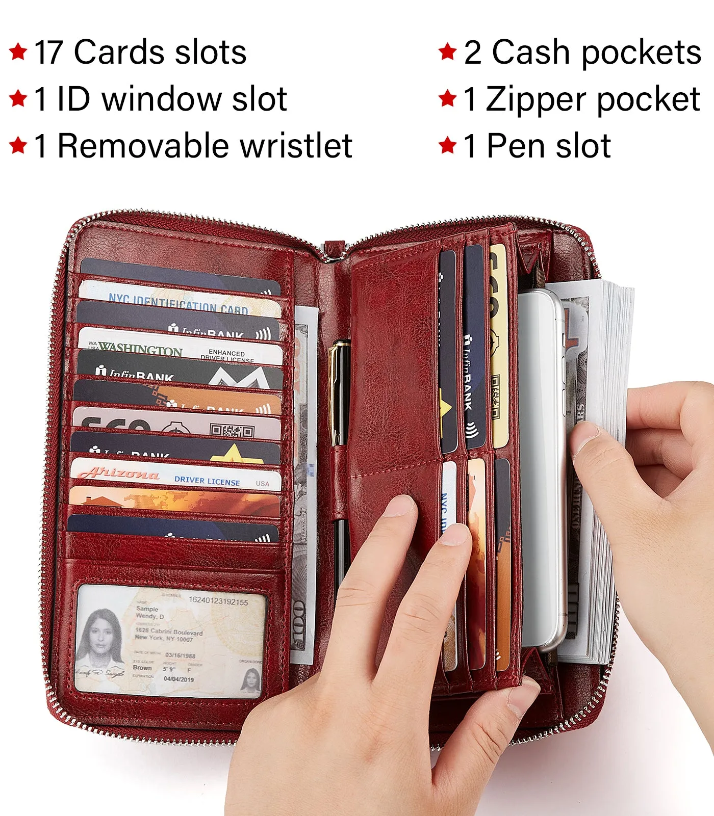 Rozenn Wallets With Checkbook Holder —— Zipper